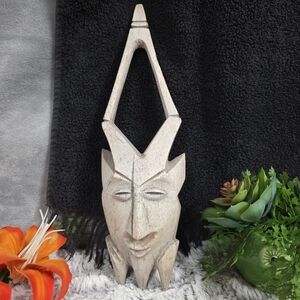 Carved Wooden Face Wall Hanging Decor